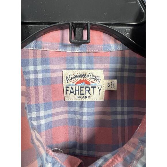 Faherty Brand Shirt Men’s Small Lt Red Blue Plaid Dawn Patrol Button Down Cotton - Picture 3 of 6